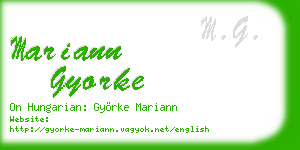 mariann gyorke business card